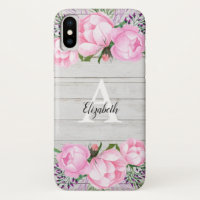 Monogramme rose rustique de la pivoine |