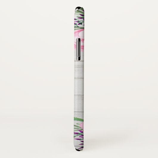 Coques Case-Mate iPhone Monogramme rose rustique de la pivoine | (Dos/Droite)