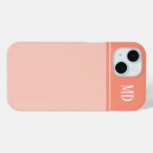 Coques Case-Mate iPhone Monogramme rose simple et joli Saumon (Verso (horizontal))