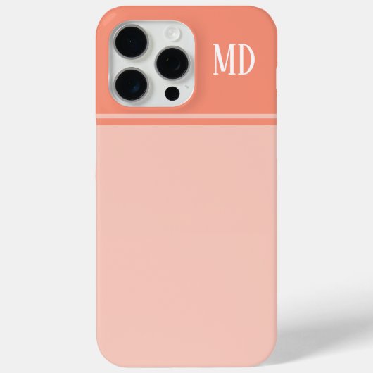 Coques Case-Mate iPhone Monogramme rose simple et joli Saumon (Verso)