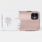 Coques Case-Mate iPhone Monogramme Rose tendance Pink Gold (Dos (Horizontal))