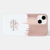 Coques Case-Mate iPhone Monogramme Rose tendance Pink Gold (Verso (horizontal))