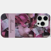 Coques Case-Mate iPhone Monogramme rose vif bordeaux féminin (Verso (horizontal))