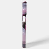 Coques Case-Mate iPhone Monogramme rose vif bordeaux féminin (Verso / Droite)