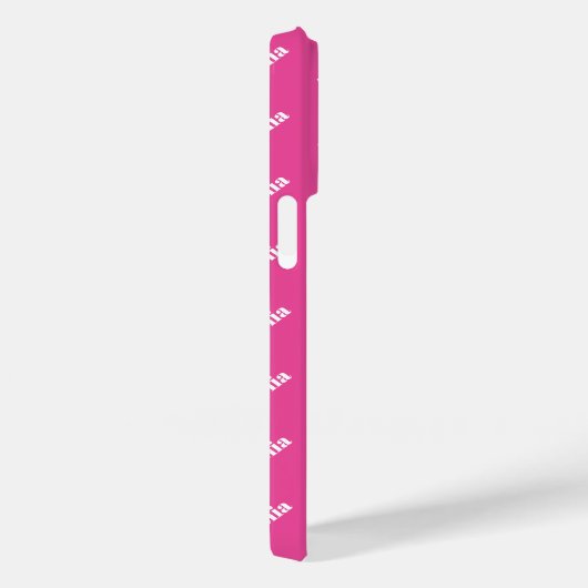 Coques Case-Mate iPhone Monogramme rose vif moderne Motif (Verso / Droite)