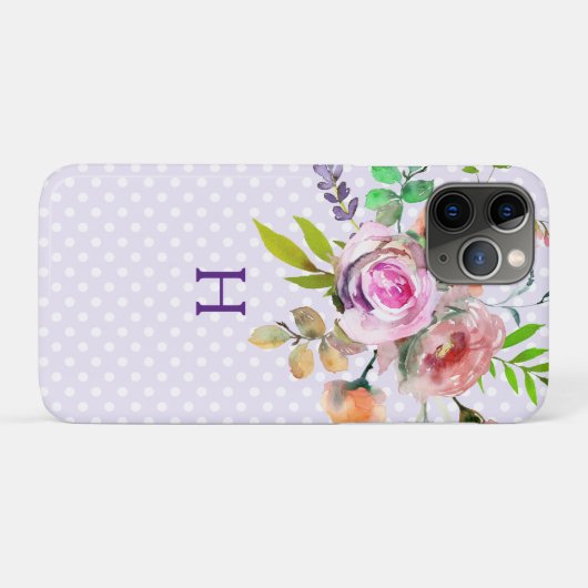 Coques Case-Mate iPhone Monogramme rose violet (Dos (Horizontal))
