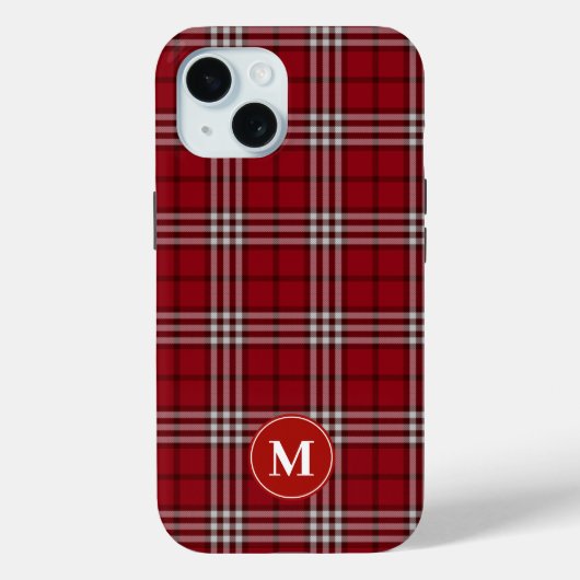 Coques Case-Mate iPhone monogrammé rouge (Verso)
