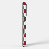 Coques Case-Mate iPhone Monogramme Rouge blanc À damiers Motif (Verso / Droite)