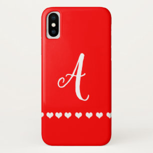Case-Mate iPhone Case Monogramme rouge et blanc initial