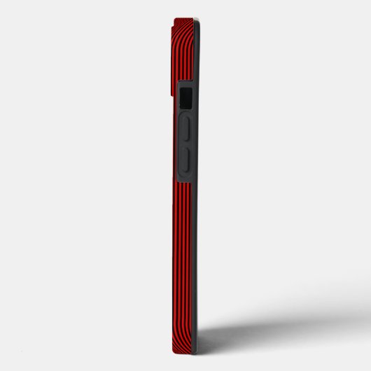 Coques Case-Mate iPhone Monogramme rouge et noir de fines bandes verticale (Verso / Gauche)