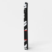Coques Case-Mate iPhone Monogramme rouge initial noir blanc Chevron ZizZag (Dos/Gauche)