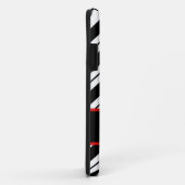 Coques Case-Mate iPhone Monogramme rouge initial noir blanc Chevron ZizZag (Dos/Droite)