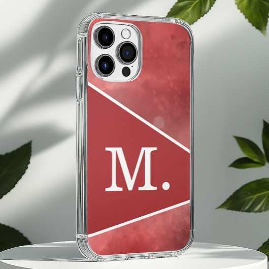 Coques Case-Mate iPhone Monogramme rouge moderne