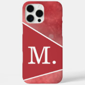 Coques Case-Mate iPhone Monogramme rouge moderne (Verso)