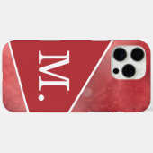 Coques Case-Mate iPhone Monogramme rouge moderne (Verso (horizontal))