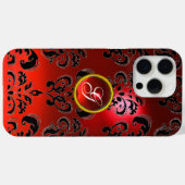 COQUES Case-Mate iPhone MONOGRAMME ROUGE NOIR DOMMASQUE RUBY GEMSTONE (Verso (horizontal))