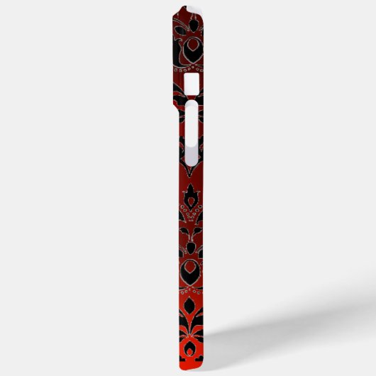 COQUES Case-Mate iPhone MONOGRAMME ROUGE NOIR DOMMASQUE RUBY GEMSTONE (Verso / Gauche)