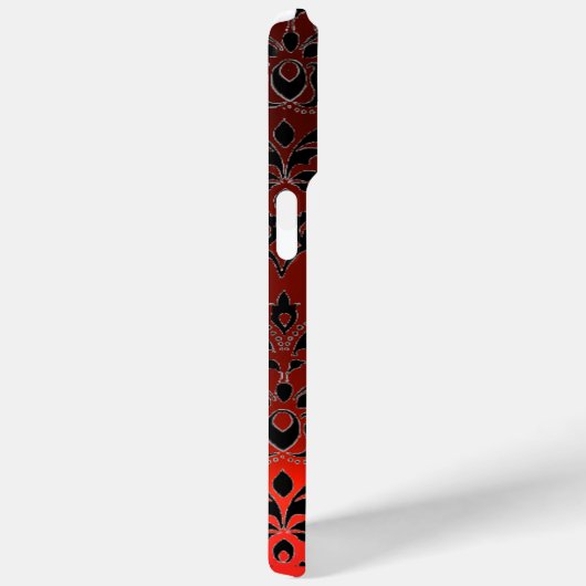 COQUES Case-Mate iPhone MONOGRAMME ROUGE NOIR DOMMASQUE RUBY GEMSTONE (Verso / Droite)
