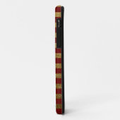 Coques Case-Mate iPhone monogramme rouge rayures dorées chic (Dos/Gauche)