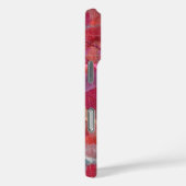 Coques Case-Mate iPhone Monogramme rouge rose vert bleu abstrait patern. (Verso / Droite)