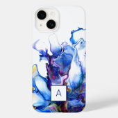 Coques Case-Mate iPhone Monogramme Royal Bleu Abstrait Bleu (Verso)