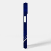 Coques Case-Mate iPhone Monogramme royal bleu feuille argent (Verso / Droite)