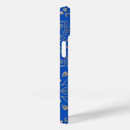 Coques Case-Mate iPhone Monogramme Royal Blue Gold Motif (Verso / Droite)