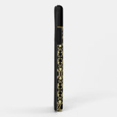 Coques Case-Mate iPhone Monogramme royal noir et or Damas (Dos/Droite)