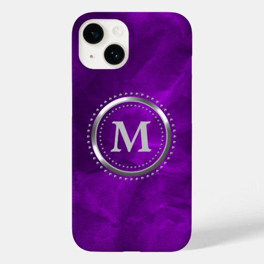 Coques Case-Mate iPhone Monogramme Royal Purple Chrome (Verso)