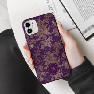 Case-Mate iPhone Case Monogramme Royal Purple Gold Damask