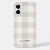 Coques Case-Mate iPhone Monogramme Russe Beige Buffalo Check (Verso)