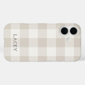 Coques Case-Mate iPhone Monogramme Russe Beige Buffalo Check (Verso (horizontal))