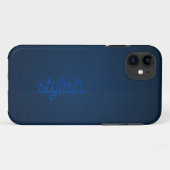 Coques Case-Mate iPhone Monogramme rustique ]Bleu foncé (Dos (Horizontal))
