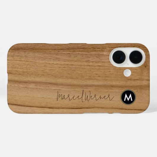 Coques Case-Mate iPhone monogramme rustique bois (Verso (horizontal))