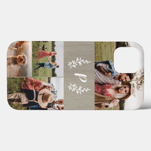 Coques Case-Mate iPhone Monogramme rustique - Collage photo (Verso (horizontal))