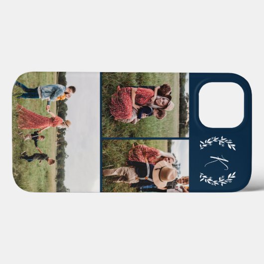 Coques Case-Mate iPhone Monogramme rustique - Collage photo (Verso (horizontal))
