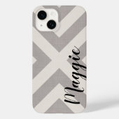 Coques Case-Mate iPhone Monogramme rustique gris X Chevron (Verso)