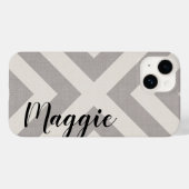 Coques Case-Mate iPhone Monogramme rustique gris X Chevron (Verso (horizontal))