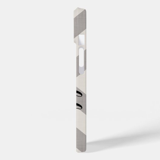 Coques Case-Mate iPhone Monogramme rustique gris X Chevron (Verso / Gauche)