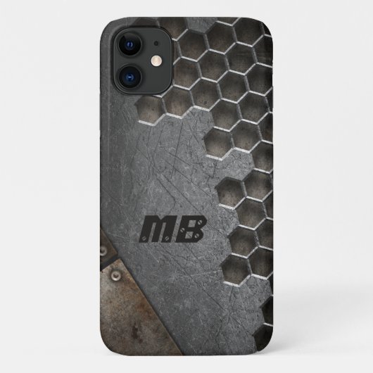 Coques Case-Mate iPhone Monogramme Rustique Grunge Masculine Personnalisé (Dos)