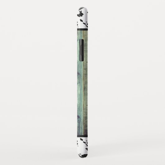 Coques Case-Mate iPhone Monogramme Rustique Ouest Turquoise Bois (Dos/Droite)