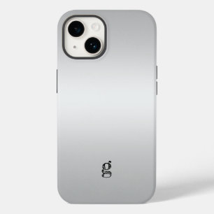 Coque Pour iPhone 14 Monogramme Rustique Turquoise Gris Personnaliser U
