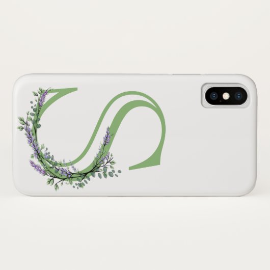 Coques Case-Mate iPhone Monogramme S Lavande Eucalyptus (Dos (Horizontal))