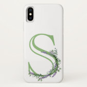 Coques Case-Mate iPhone Monogramme S Lavande Eucalyptus (Dos)