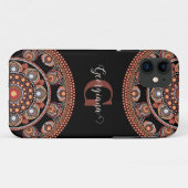 Coques Case-Mate iPhone Monogramme Safari Sunset Bohemian Dot Mandala (Dos (Horizontal))