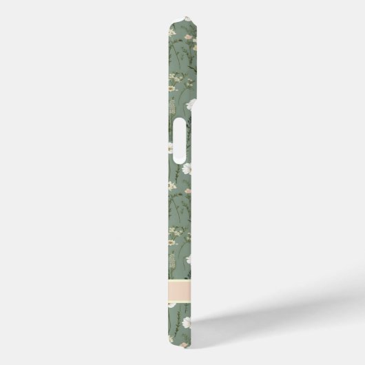 Coques Case-Mate iPhone Monogramme Sage Vert Jaune Blanc Fleurs sauvages B (Verso / Droite)