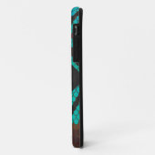 Coques Case-Mate iPhone Monogramme serpent impression Brown et Turquoise (Dos/Gauche)