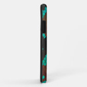 Coques Case-Mate iPhone Monogramme serpent impression Brown et Turquoise (Dos/Droite)