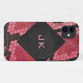 Coques Case-Mate iPhone Monogramme serpent noir et rouge imprimé (Dos (Horizontal))