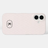 Coques Case-Mate iPhone Monogramme simple encadré sur rayures Chevron rose (Verso (horizontal))